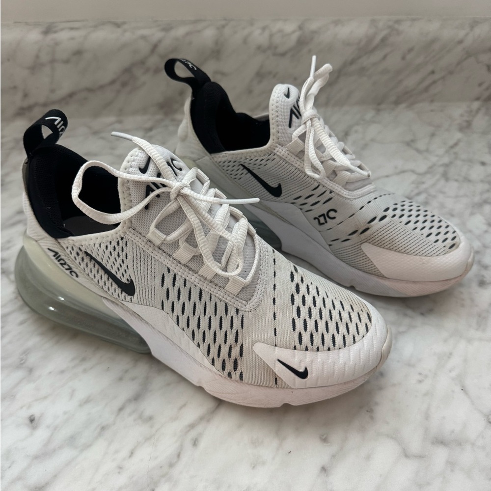 Nike Air Max 270 White and Black Athletic Shoes